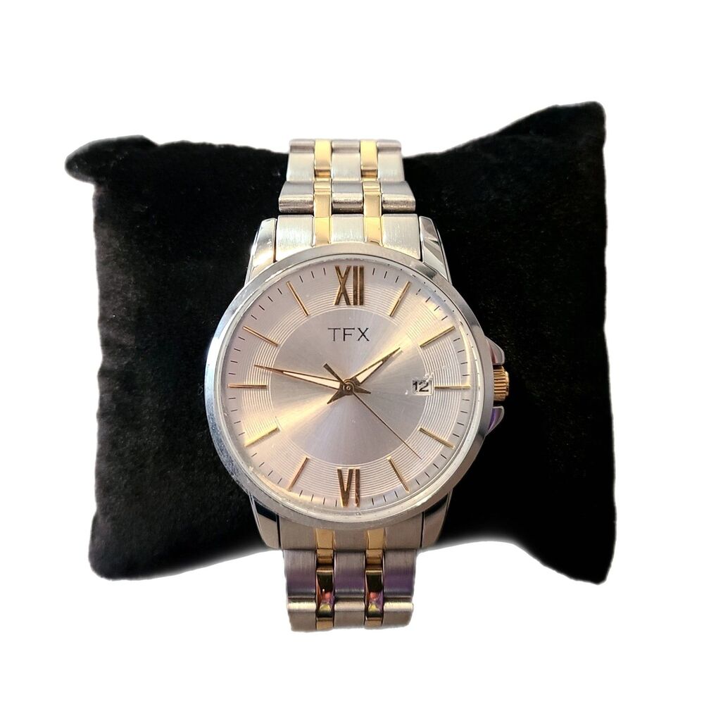 Bulova TFX 38B102 Men's Quartz Watch Two Tone Date Stainless Steel WORKING